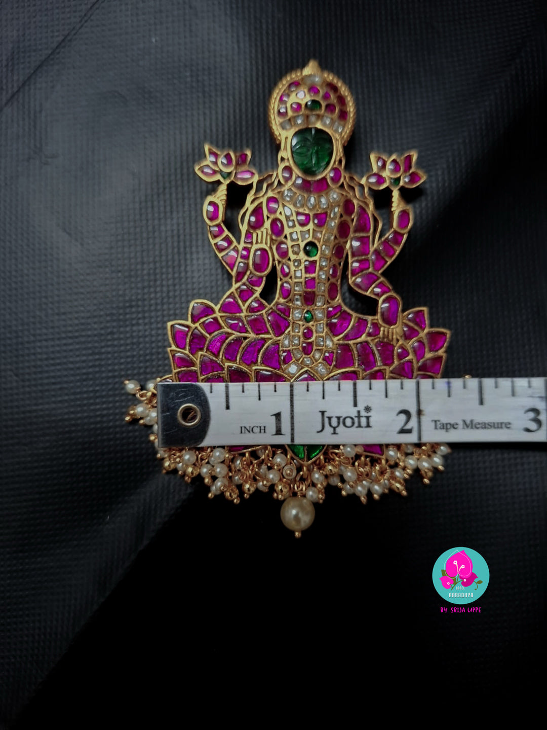 Antique Real Jadau Kundan Divine Lakshmi Devi Pendant