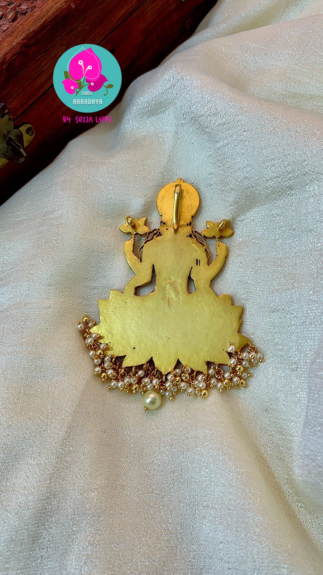 Antique Real Jadau Kundan Divine Lakshmi Devi Pendant