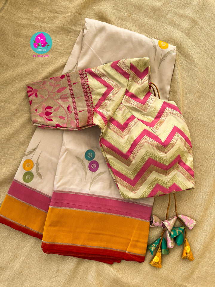 Banarasi soft drape saree with kadwa weaving & banaras blouse